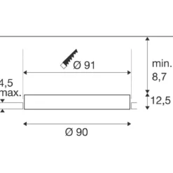 SLV 1008636 MEDO® 90 Deckeneinbauleuchte frameless 3000-4000K 80° IP20 rund weiß