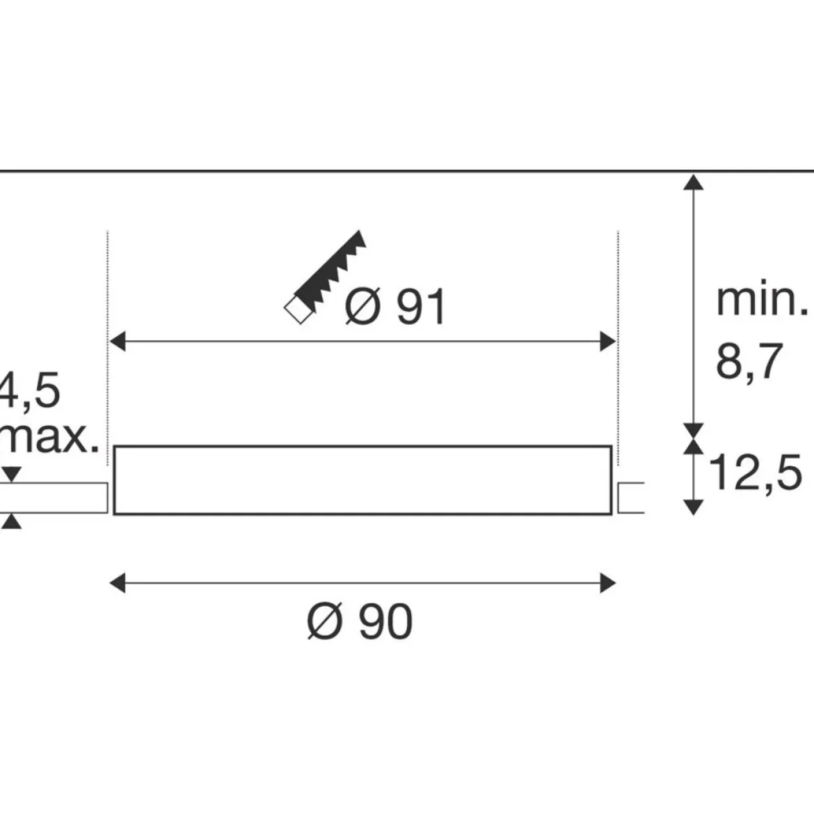 SLV 1008636 MEDO® 90 Deckeneinbauleuchte frameless 3000-4000K 80° IP20 rund weiß