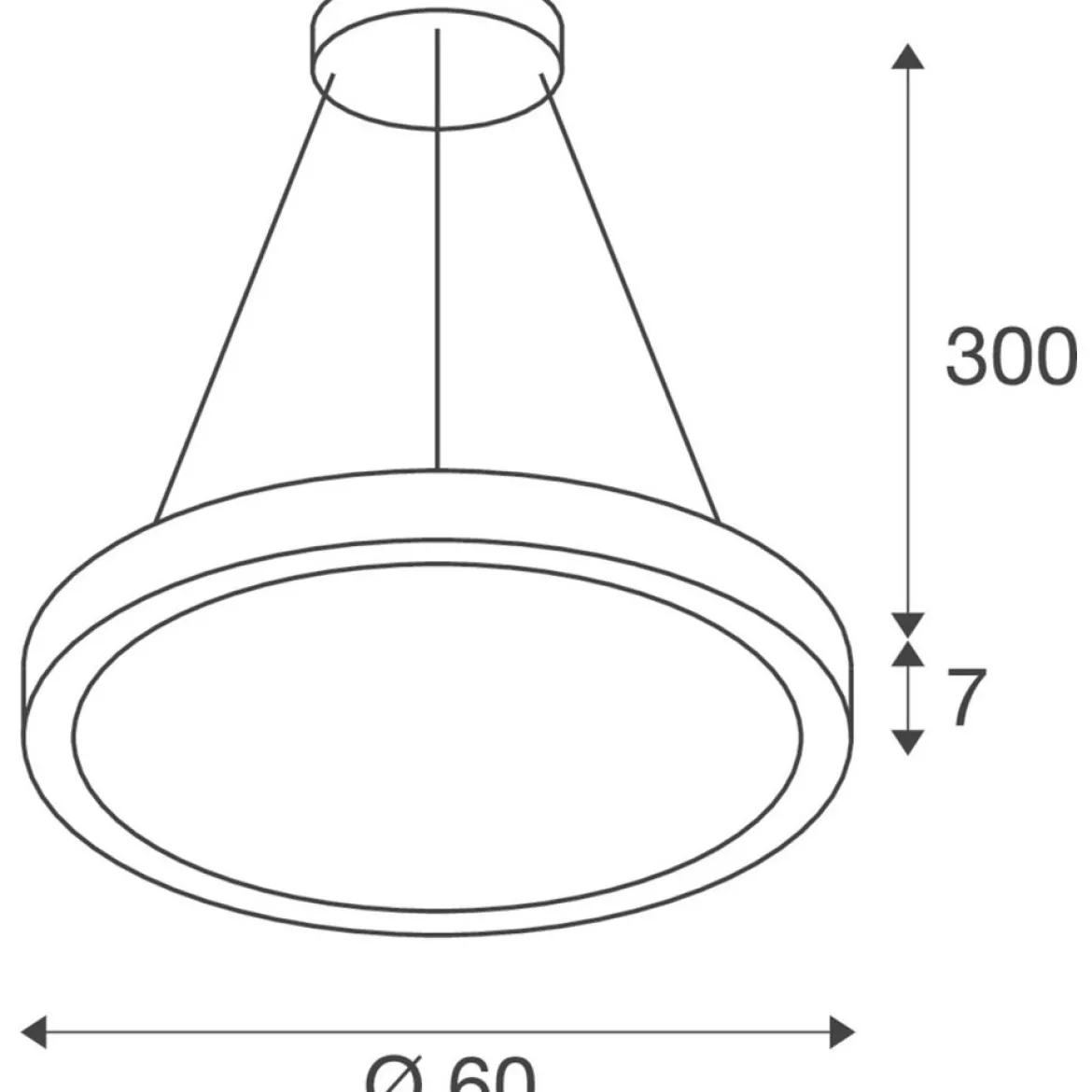 SLV 1008589 MEDO® RING 60 Hängelampe 3000/4000K 110° DALI Touch schwarz