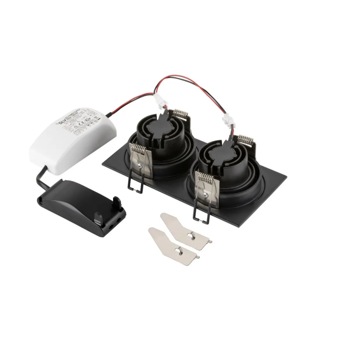 SLV 1008512 NEW TRIA® 155 Deckeneinbauleuchte eckig 2700K zweiflammig PHASE 38° schwarz