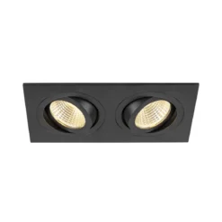 SLV 1008514 NEW TRIA® 155 Deckeneinbauleuchte eckig 3000K zweiflammig PHASE 38° schwarz