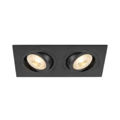 SLV 1008510 NEW TRIA® 155 Deckeneinbauleuchte eckig GU10 zweiflammig schwarz