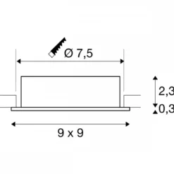 SLV 1007379 NEW TRIA® 75 Deckeneinbauleuchte quadratisch max. 10W GU10 aluminium