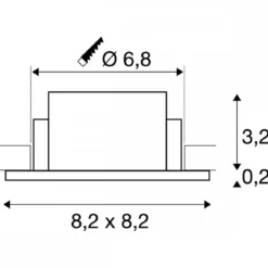 SLV 1007348 NEW TRIA® 68 Deckeneinbauring quadratisch 82x82mm weiß IP65