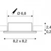 SLV 1007328 NEW TRIA® 68 Deckeneinbauring quadratisch 82x82mm weiß IP20