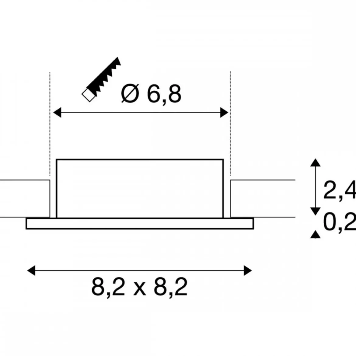 SLV 1007328 NEW TRIA® 68 Deckeneinbauring quadratisch 82x82mm weiß IP20