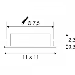 SLV 1007629 NEW TRIA® 75 XL Deckeneinbauleuchte quadratisch max. 10W GU10 aluminium