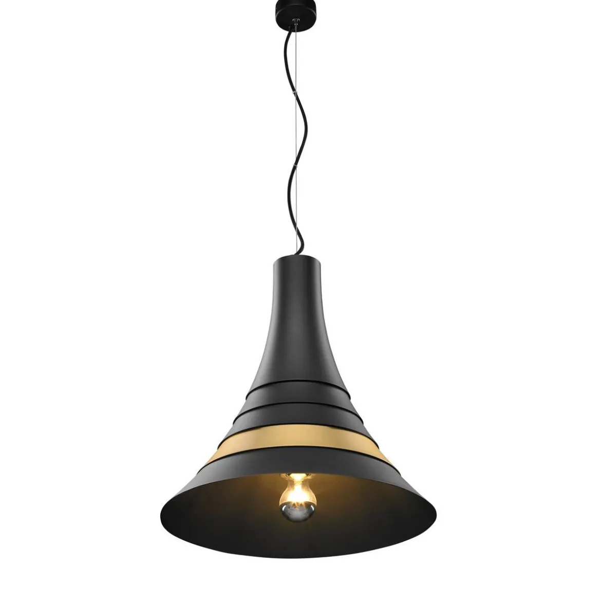 SLV No. 1001265 BATO 45 PD Indoor Pendelleuchte schwarz messing E27 max. 60W