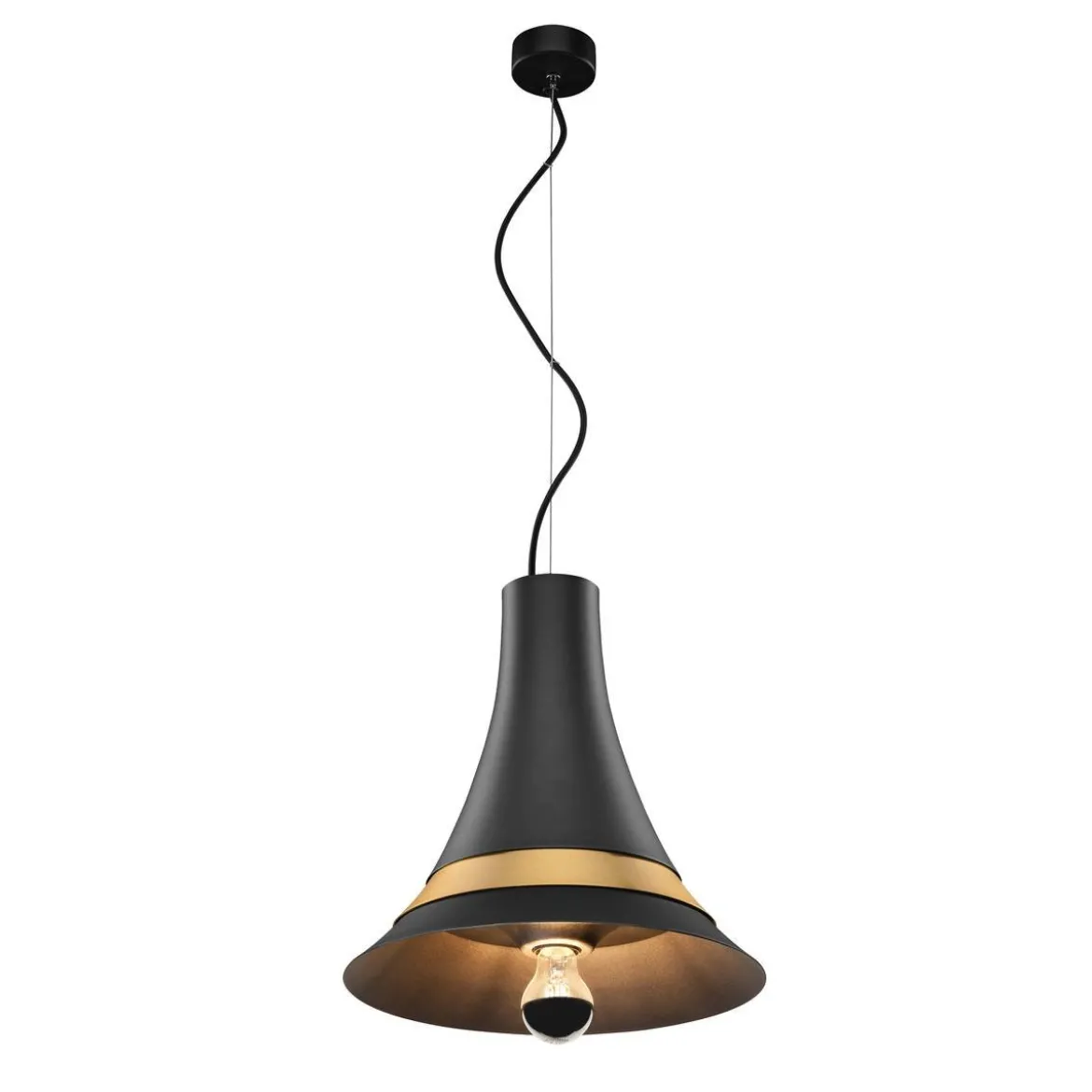 SLV No. 1001266 BATO 35 PD Indoor Pendelleuchte schwarz messing E27 max. 60W