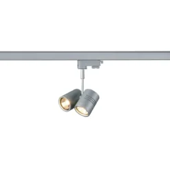 SLV No. 152232 BIMA 2 Leuchtenkopf silbergrau GU10 max. 50W inklusive 3Phasen-Adapter