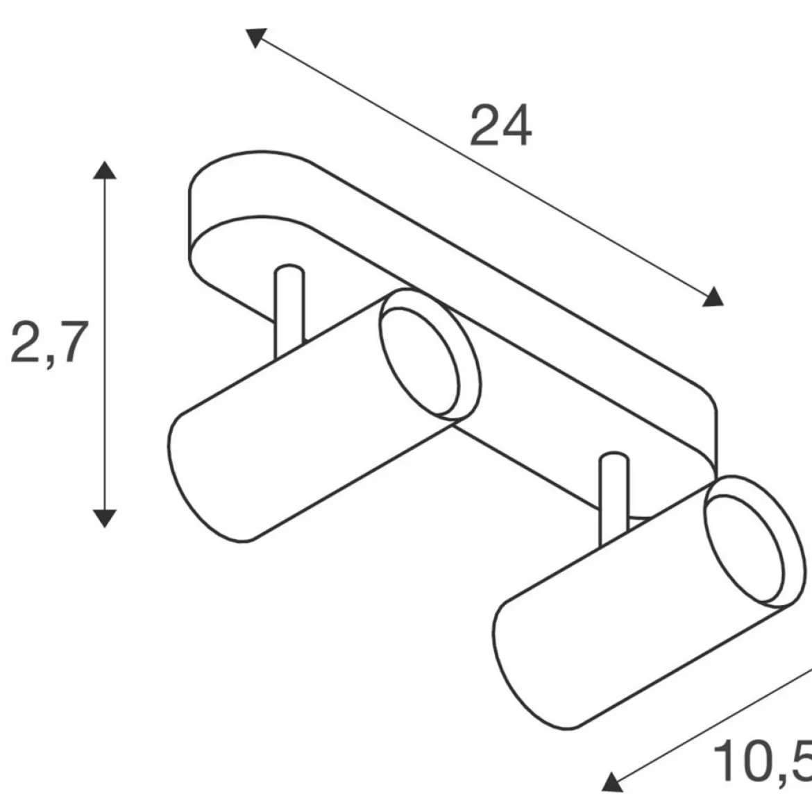 SLV 1008710 NOBLO® Wandlampe oder Deckenlampe double rund 3000K PHASE 32° weiß
