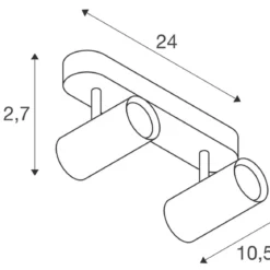 SLV 1008707 NOBLO® Wandlampe oder Deckenlampe double 2000-3000K Dim-to-Warm PHASE
