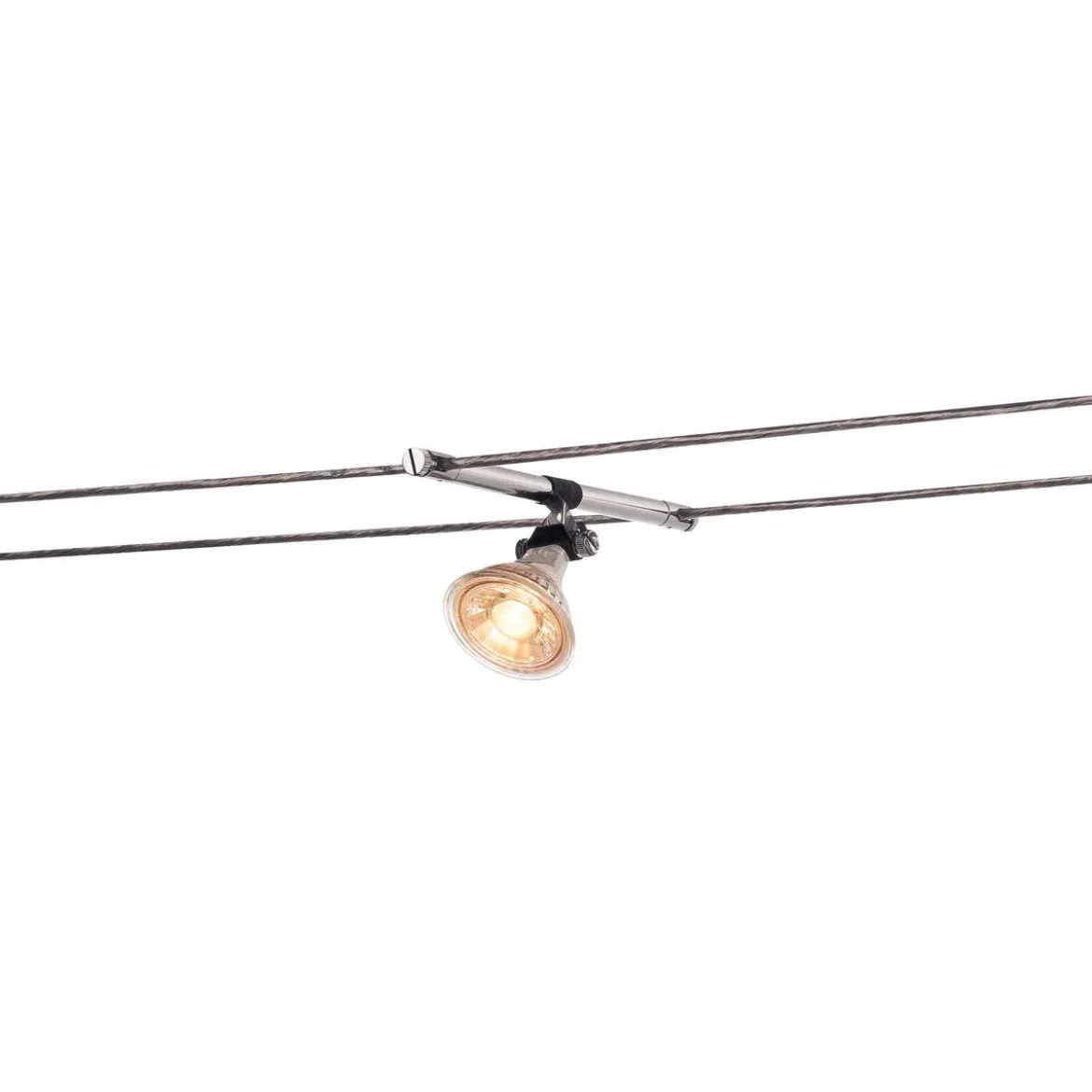 SLV No. 139092 COSMIC Lampenhalter für TENSEO Niedervolt-Seilsystem QR-C51 chrom schwenkbar