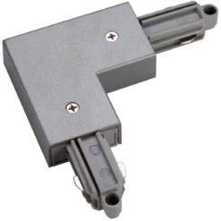 SLV No. 143052 Eckverbinder für 1-Phasen HV-Stromschiene Aufbauversion silbergrau Erde auss
