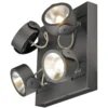 SLV No. 1000135 KALU LED 4 Wand- und Deckenleuchte square schwarz 3000K 60°
