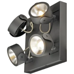 SLV No. 1000135 KALU LED 4 Wand- und Deckenleuchte square schwarz 3000K 60°
