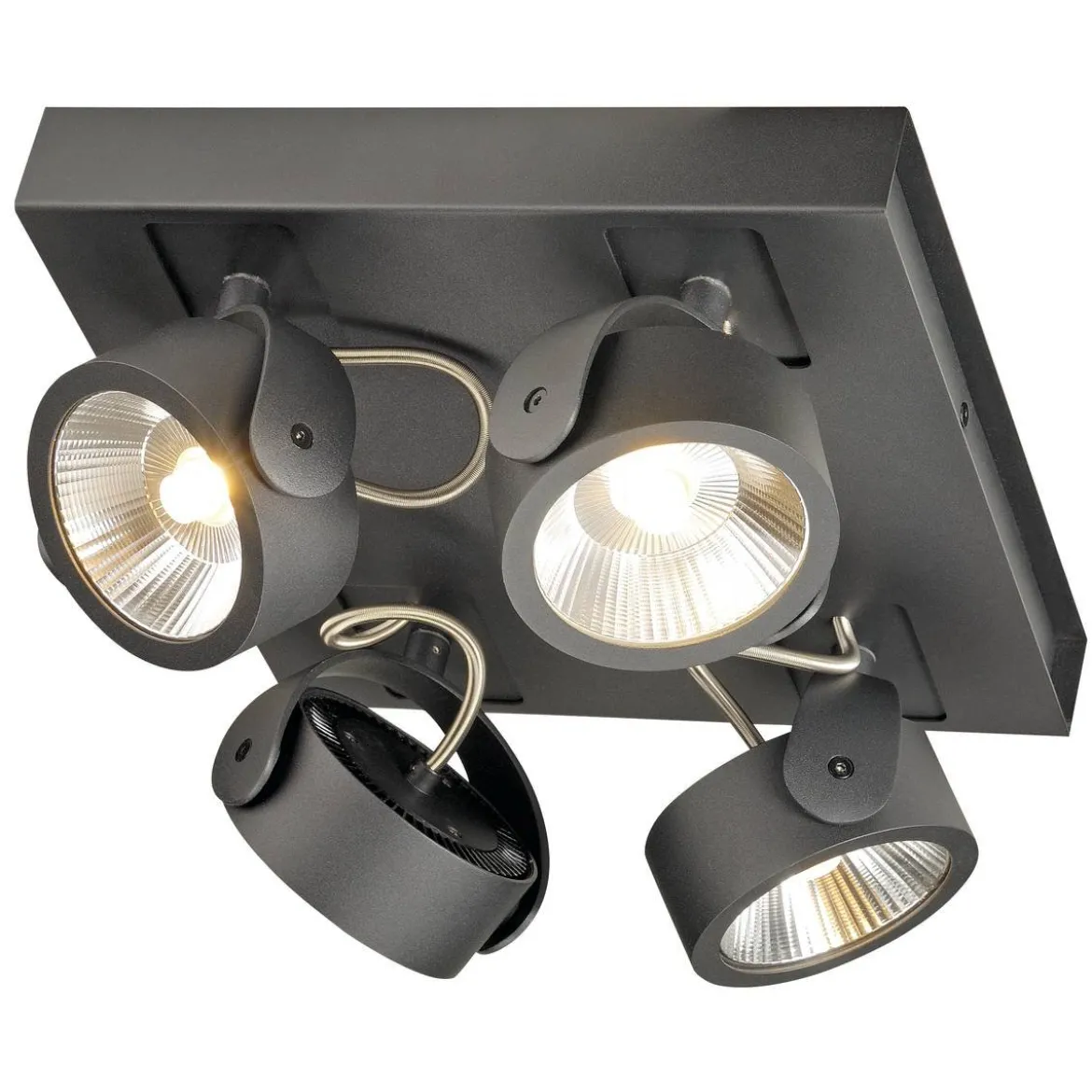 SLV No. 1000135 KALU LED 4 Wand- und Deckenleuchte square schwarz 3000K 60°