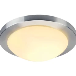 SLV No. 155236 MELAN Deckenleuchte rund alu brushed satiniertes Glas E27 max. 60W