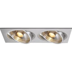 SLV No. 111382 NEW TRIA 300 Downlight rechteckig alu brushed GU10 max. 2x75W