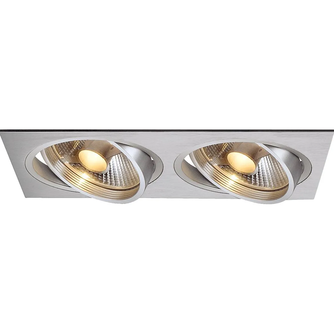 SLV No. 111382 NEW TRIA 300 Downlight rechteckig alu brushed GU10 max. 2x75W