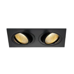 SLV No. 113890 NEW TRIA 155 SQUARE Set Downlight mattschwarz 2-flammig 38° 2700K