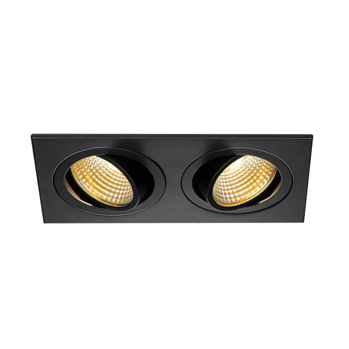 SLV No. 113890 NEW TRIA 155 SQUARE Set Downlight mattschwarz 2-flammig 38° 2700K