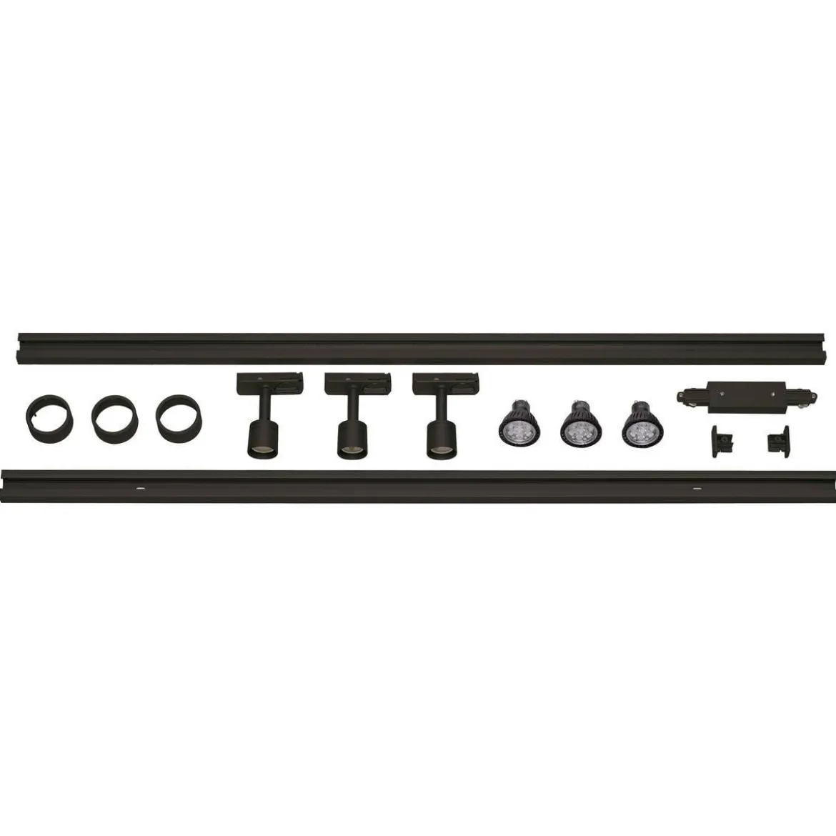 SLV No. 143190 1-Phasen Hochvolt-Set 3-flammig schwarz 3 x PURI und LED Leuchtmittel