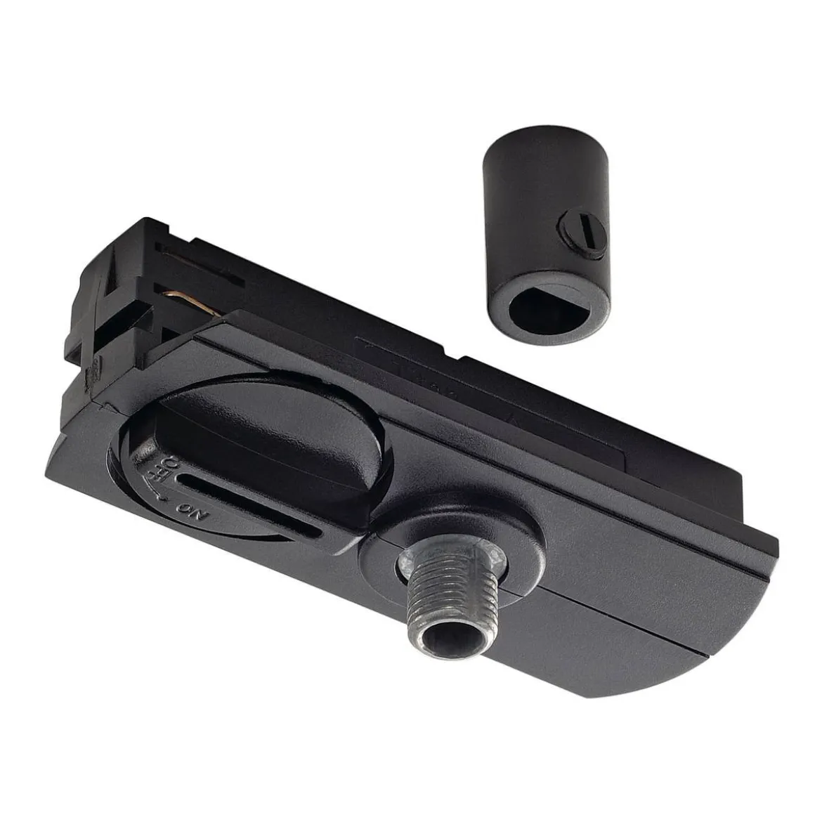 SLV No. 143120 1-Phasen Pendelleuchtenadapter schwarz inklusive Zugentlastung und Gewindestück