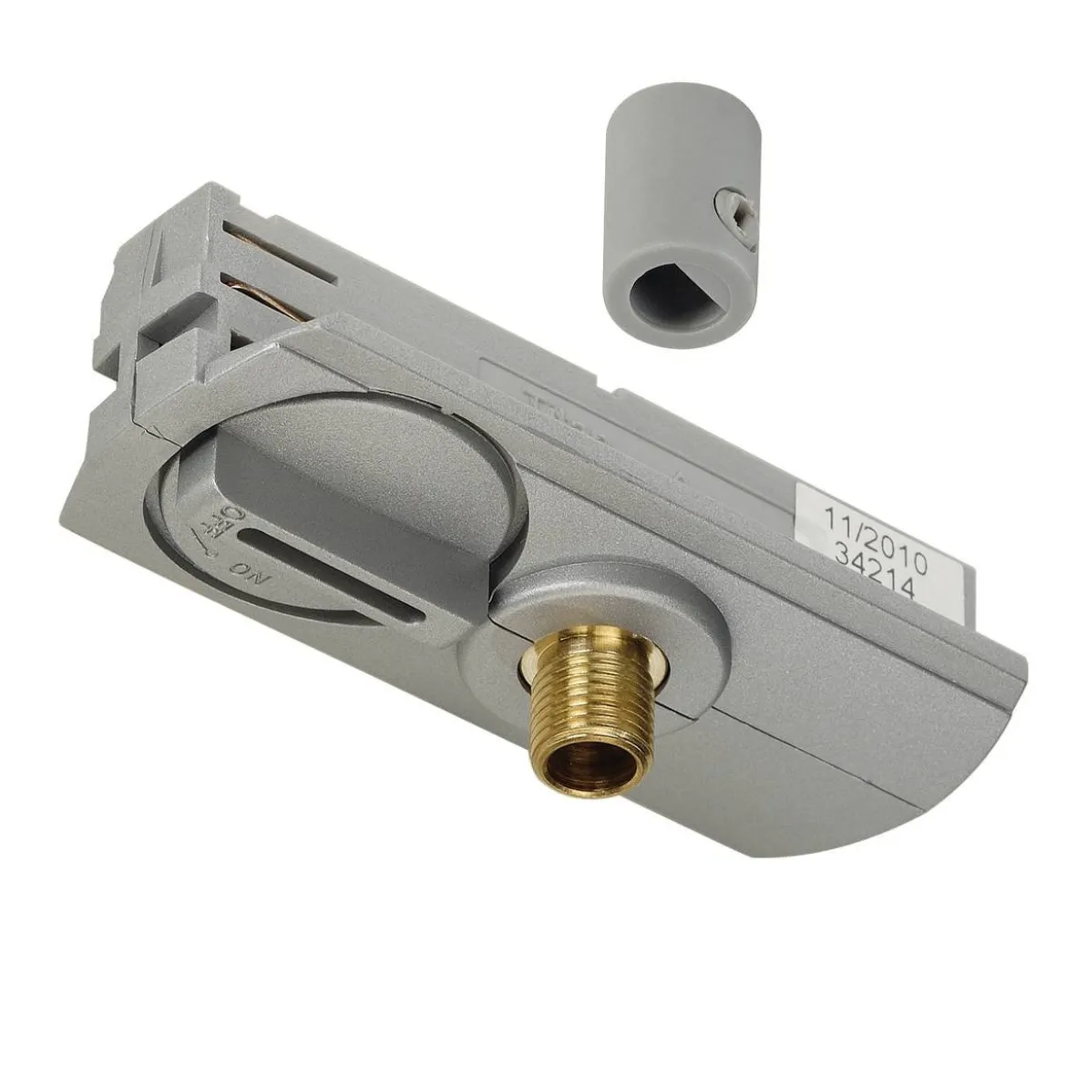 SLV No. 143124 1-Phasen Pendelleuchtenadapter silber inklusive Zugentlastung und Gewindestück