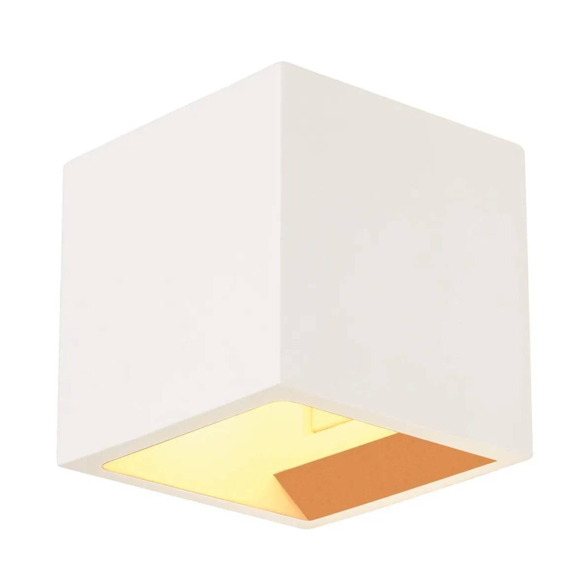 SLV No. 148018 PLASTRA CUBE Wandleuchte eckig weisser Gips G9 max. 42W