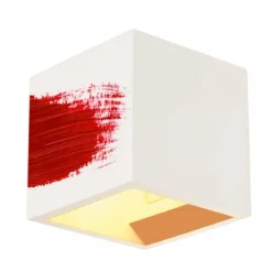 SLV No. 148018 PLASTRA CUBE Wandleuchte eckig weisser Gips G9 max. 42W