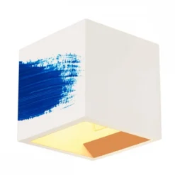 SLV No. 148018 PLASTRA CUBE Wandleuchte eckig weisser Gips G9 max. 42W