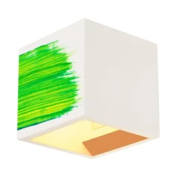 SLV No. 148018 PLASTRA CUBE Wandleuchte eckig weisser Gips G9 max. 42W