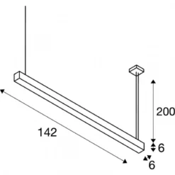 SLV No. 1001309 Q-LINE DALI SINGLE LED Pendelleuchte dimmbar 1500mm schwarz