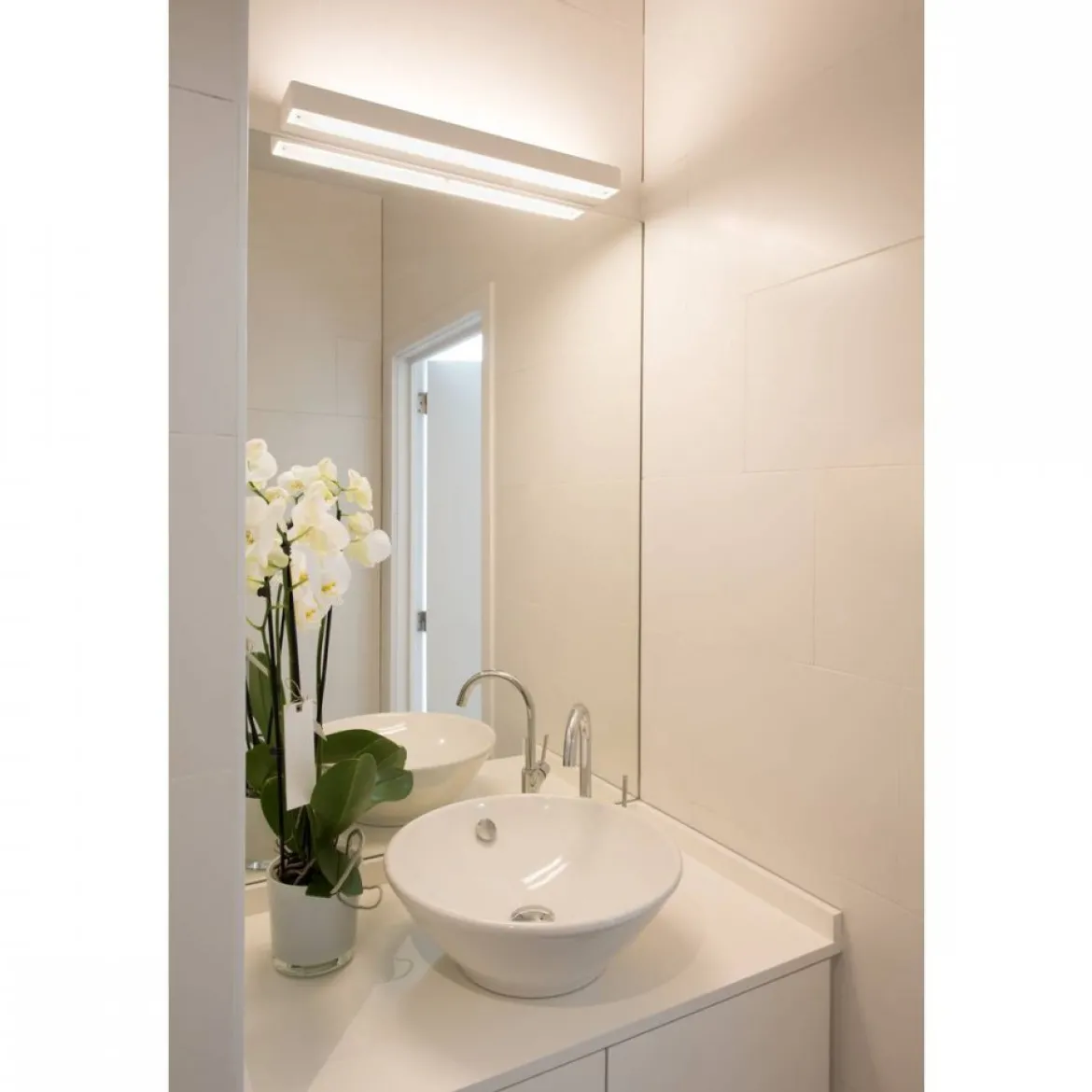 SLV No. 151781 SEDO 14 LED Wandleuchte eckig mattweiss Glas satiniert 59 cm