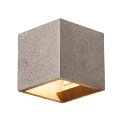 SLV No. 1000911 SOLID CUBE Wandleuchte QT14 schwarzer Sandstein max. 25W