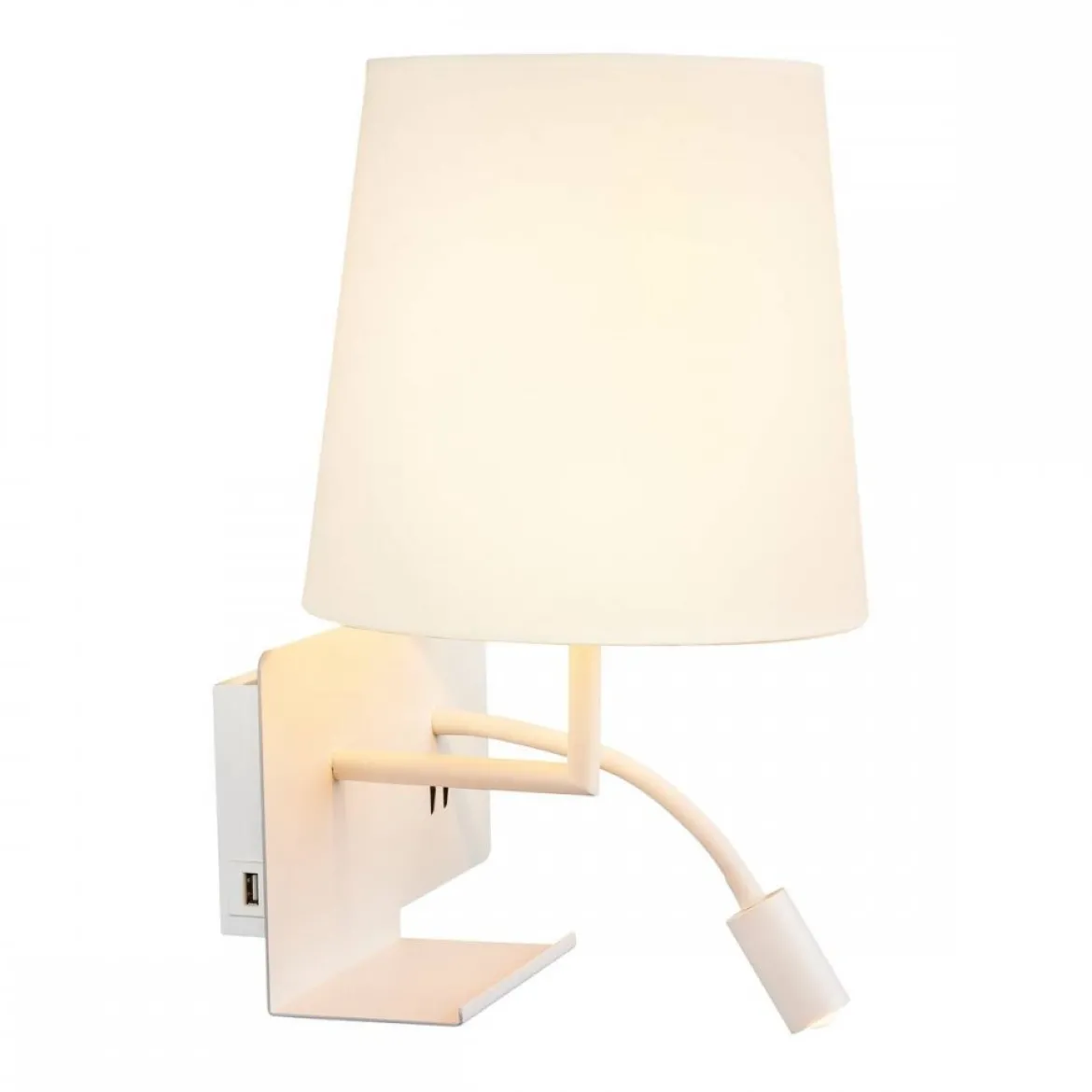 SLV No. 1003459 SOMNILA FLEX Indoor LED Wandaufbauleuchte 3000K weiß Version links inkl. USB