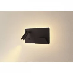 SLV No. 1003456 SOMNILA SPOT Indoor LED Wandaufbauleuchte 3000K schwarz Version rechts inkl. USB