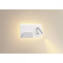 SLV No. 1003457 SOMNILA SPOT Indoor LED Wandaufbauleuchte 3000K weiß Version links inkl. USB