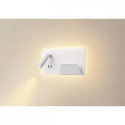 SLV No. 1003458 SOMNILA SPOT Indoor LED Wandaufbauleuchte 3000K weiß Version rechts inkl. USB