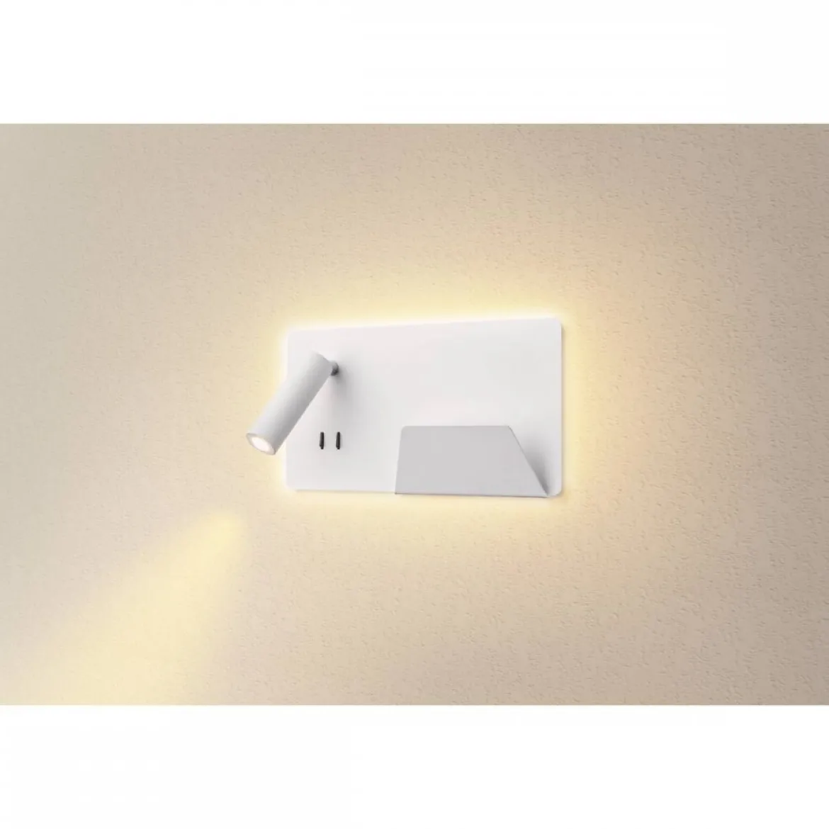SLV No. 1003458 SOMNILA SPOT Indoor LED Wandaufbauleuchte 3000K weiß Version rechts inkl. USB