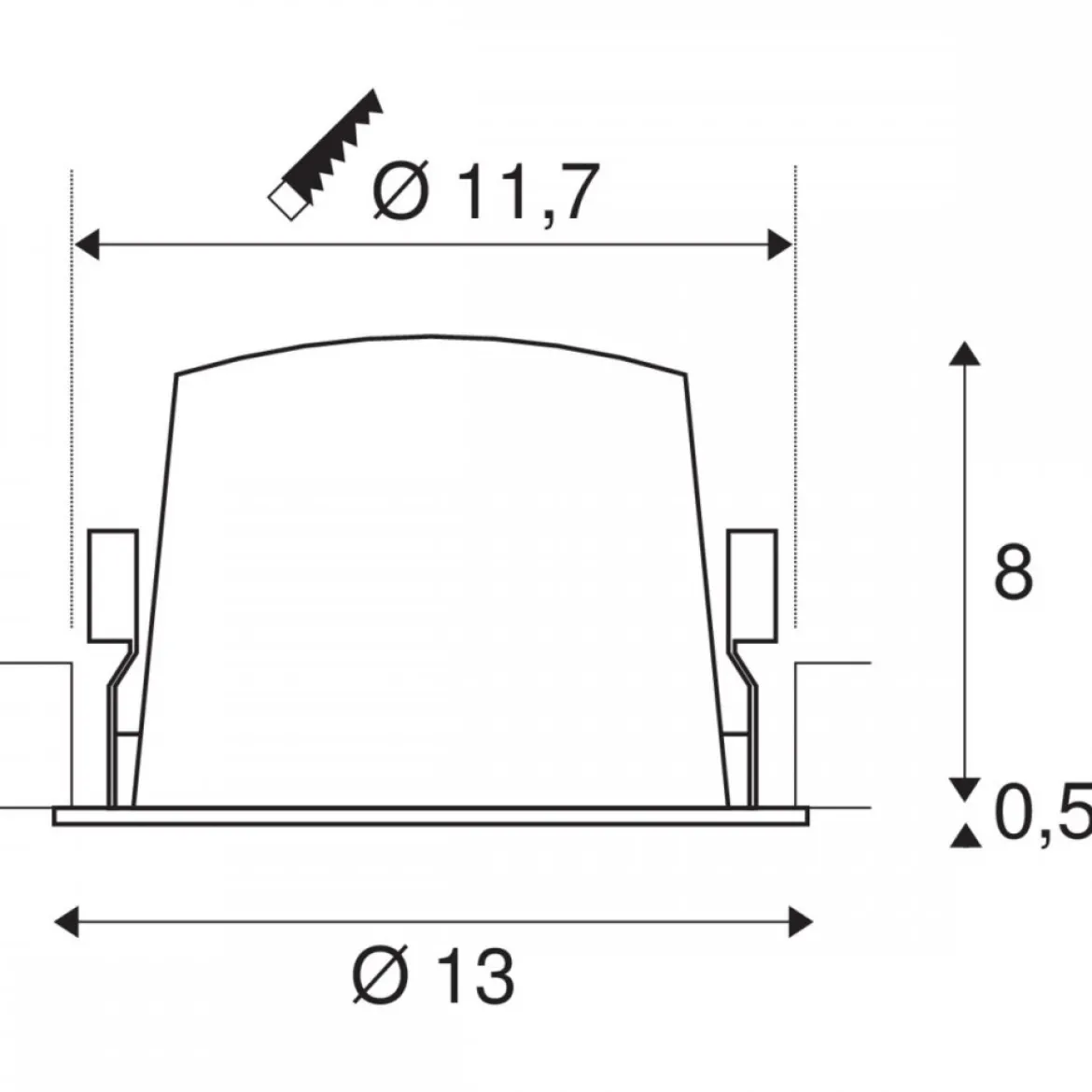 SLV 1003945 NUMINOS DL L LED Deckeneinbauleuchte schwarz chrom 3000K 55°