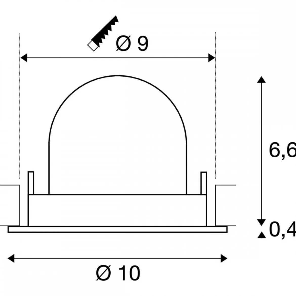 SLV 1009429 NUMINOS® GIMBLE S Deckeneinbauleuchte 4000K 40° weiß chrom