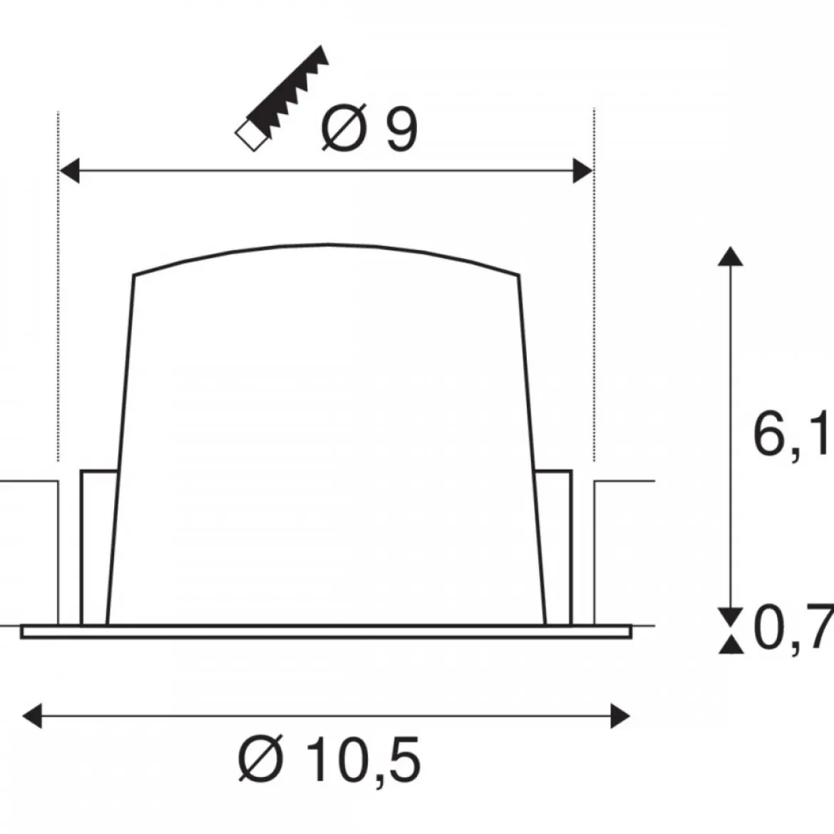 SLV 1009599 NUMINOS® M LED Deckeneinbauleuchte 2700K 40° schwarz weiß