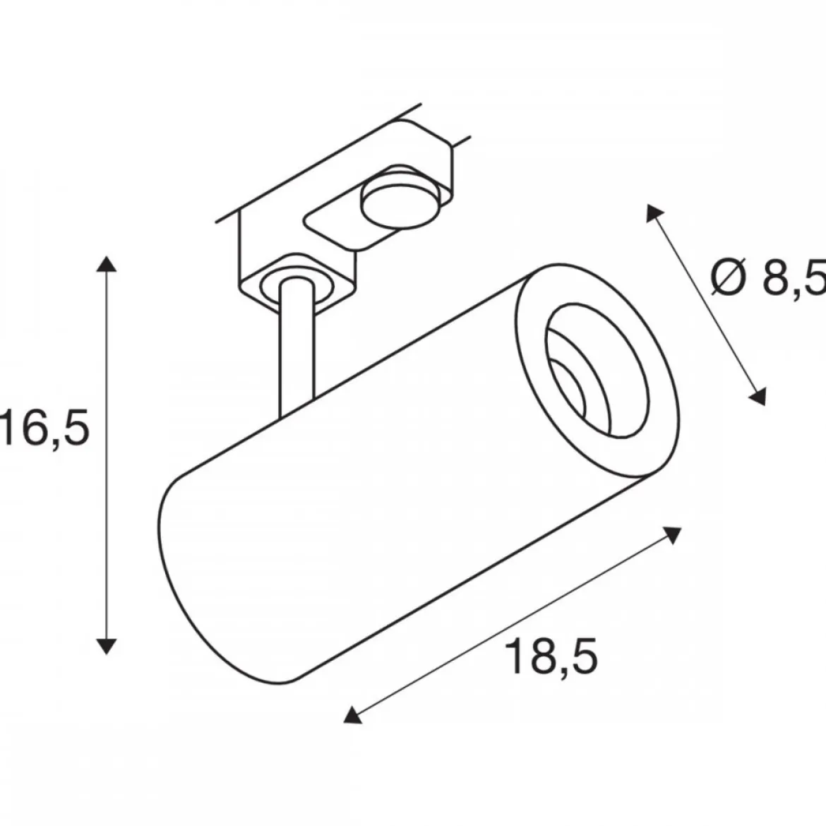SLV 1004171 NUMINOS PHASE M 3 Phasen System Leuchte schwarz 2700K 36°