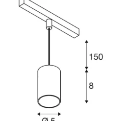 SLV 1006810 NUMINOS® XS 48V Track Pendelleuchte 4000K 55° DALI 2 weiß schwarz