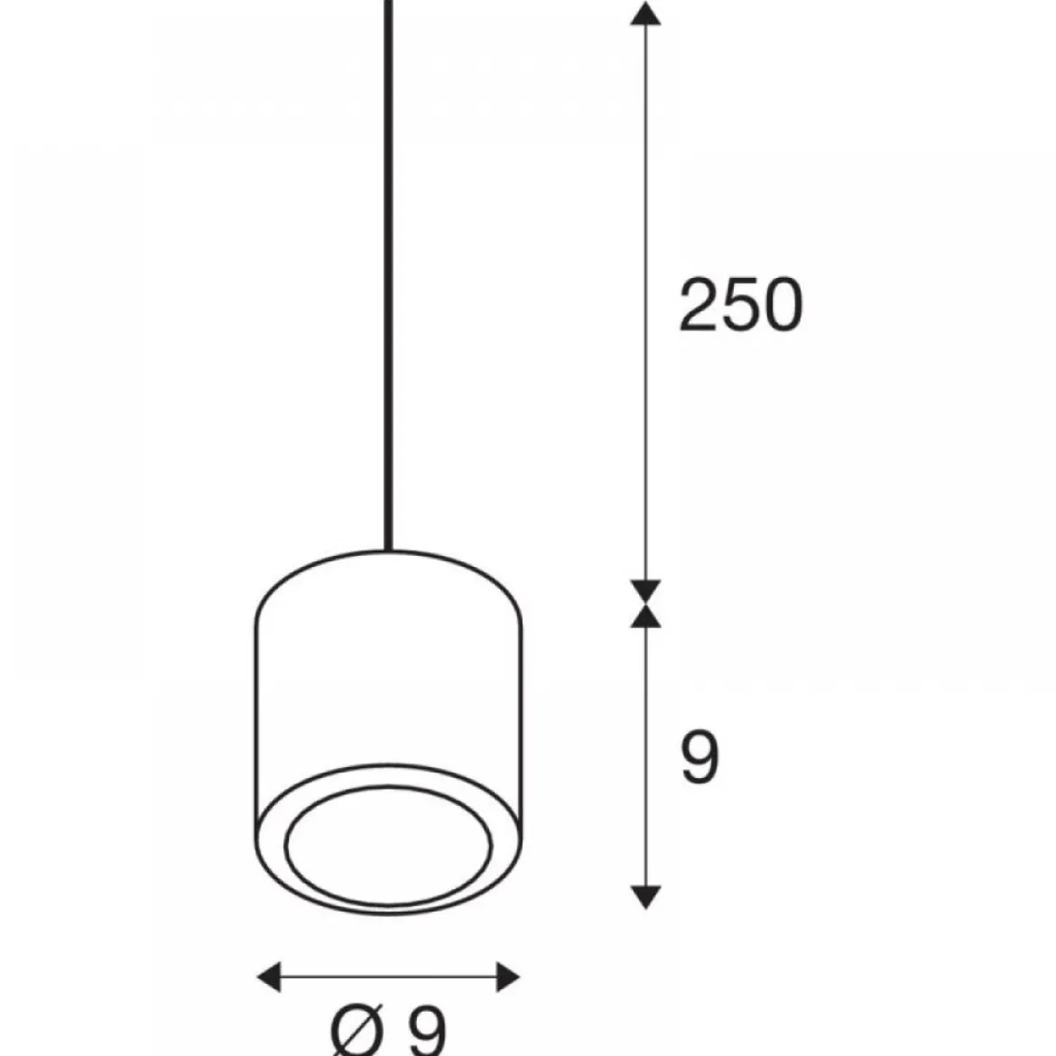 SLV 1004672 OCULUS PD LED Pendelleuchte single schwarz DIM-TO-WARM 2000-3000K