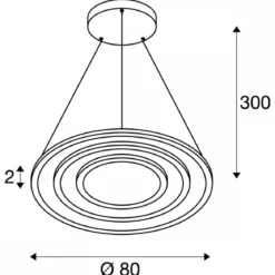 SLV 1007701 ONE FLAT Pendelleuchte triple 80cm 2700K 3000K DALI Touch schwarz