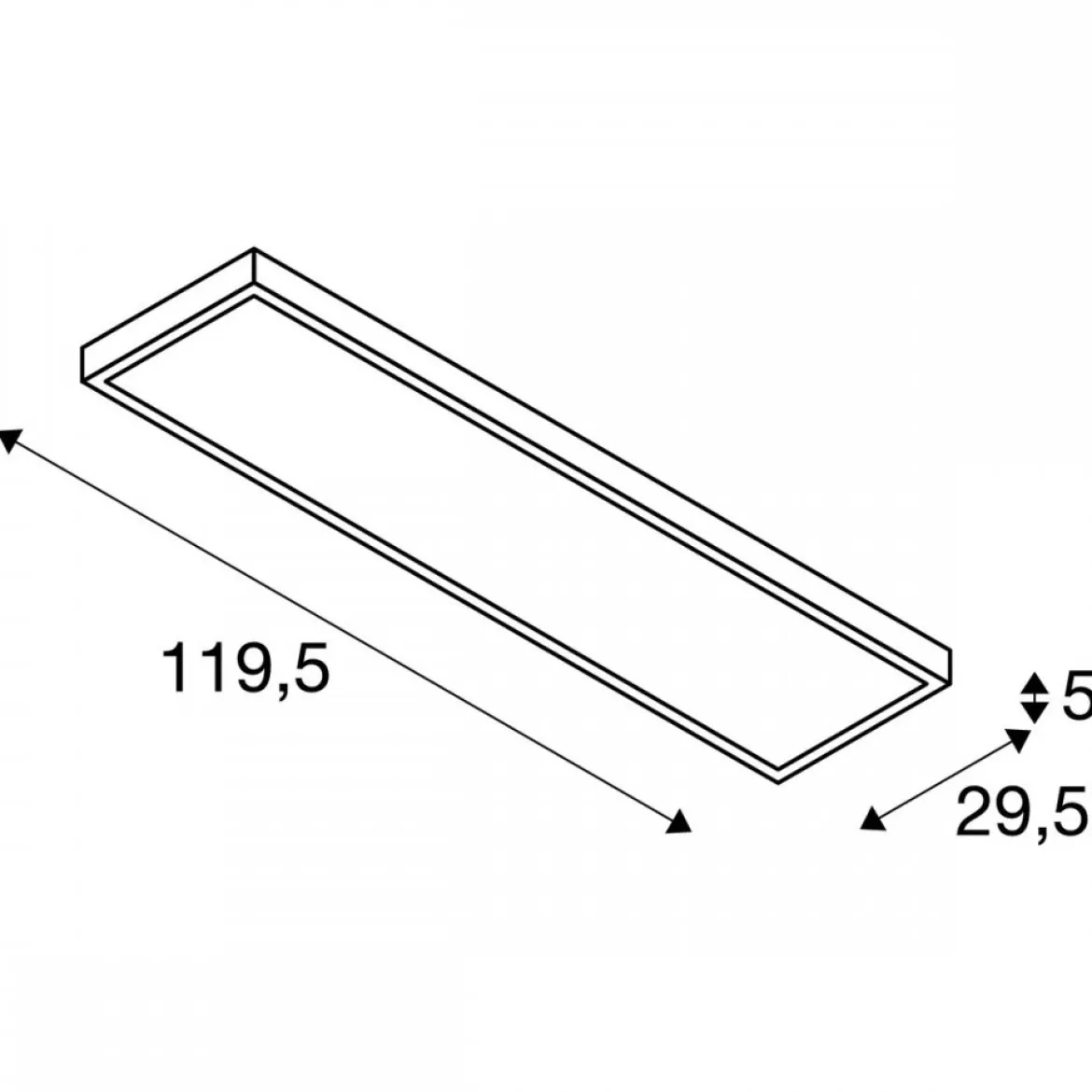 SLV 1003054 PANEL DALI Indoor LED Deckenaufbauleuchten 1200x300mm grau 3000K