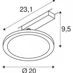 SLV 1004936 PANEL TRACK round 200mm 1-Phasen Spot weiß 18W 3000K